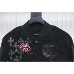 EM Sneakers Chrome Hearts Catwalk Embroidered Lips Patchwork Leather Baseball Jacket
