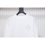 EM Sneakers Chrome Hearts Heavy Industry High Temperature Hot Diamond Long Sleeve 24SS White