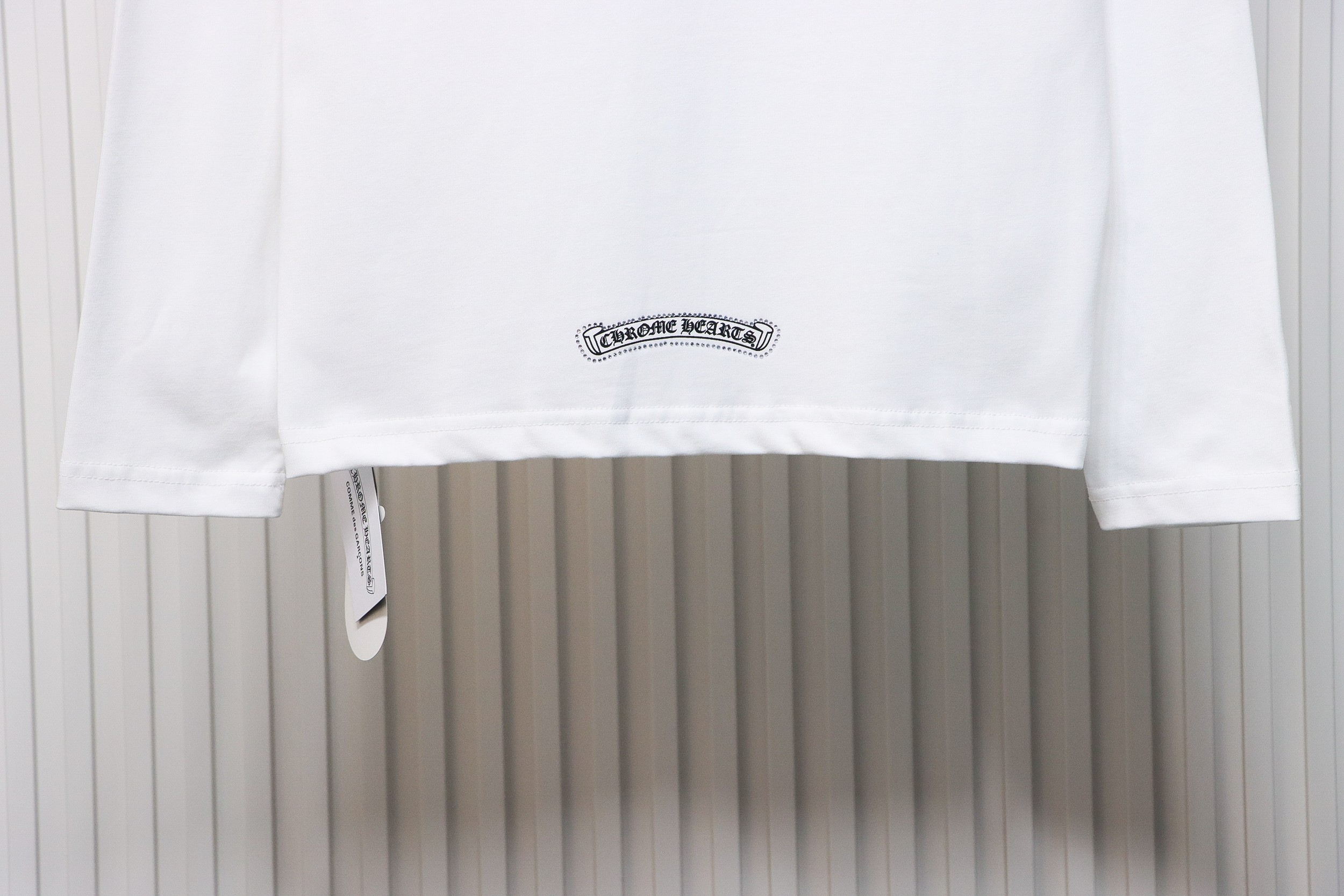 EM Sneakers Chrome Hearts Heavy Industry High Temperature Hot Diamond Long Sleeve 24SS White