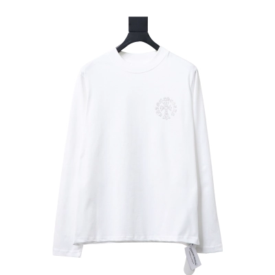 EM Sneakers Chrome Hearts Heavy Industry High Temperature Hot Diamond Long Sleeve 24SS White 01