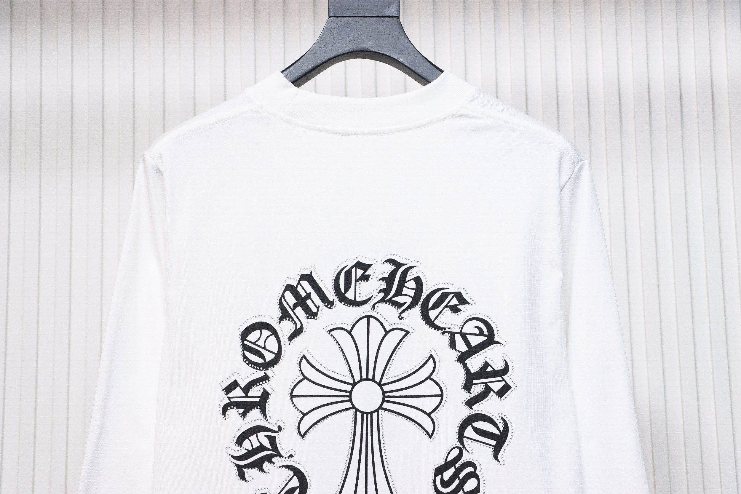 EM Sneakers Chrome Hearts Heavy Industry High Temperature Hot Diamond Long Sleeve 24SS White