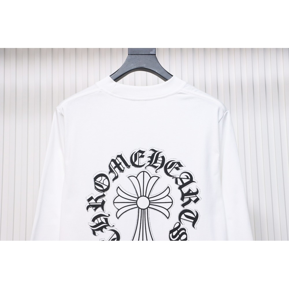 EM Sneakers Chrome Hearts Heavy Industry High Temperature Hot Diamond Long Sleeve 24SS White