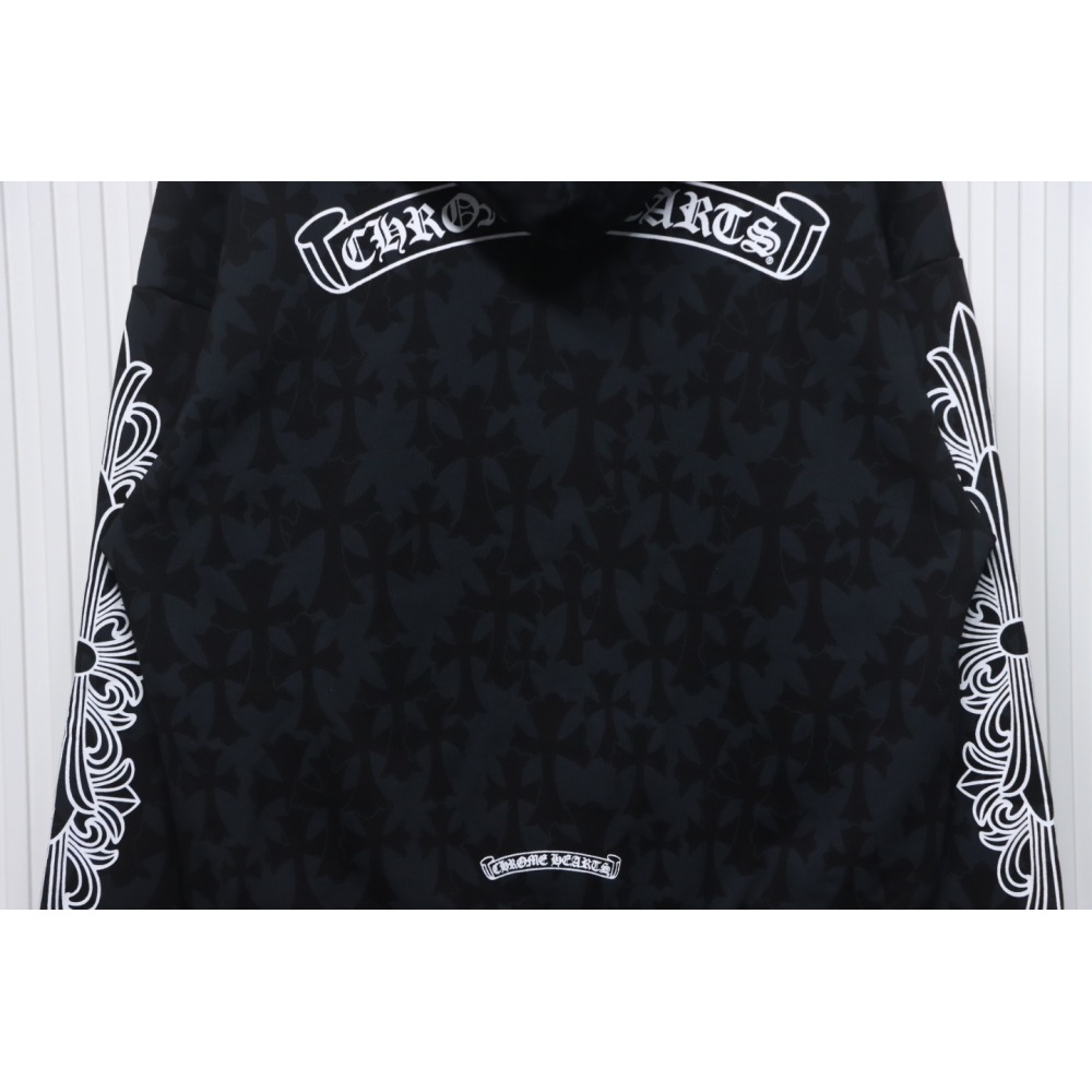EM Sneakers Chrome Hearts Cross Flower Arm Zipper Hoodie 24SS Black