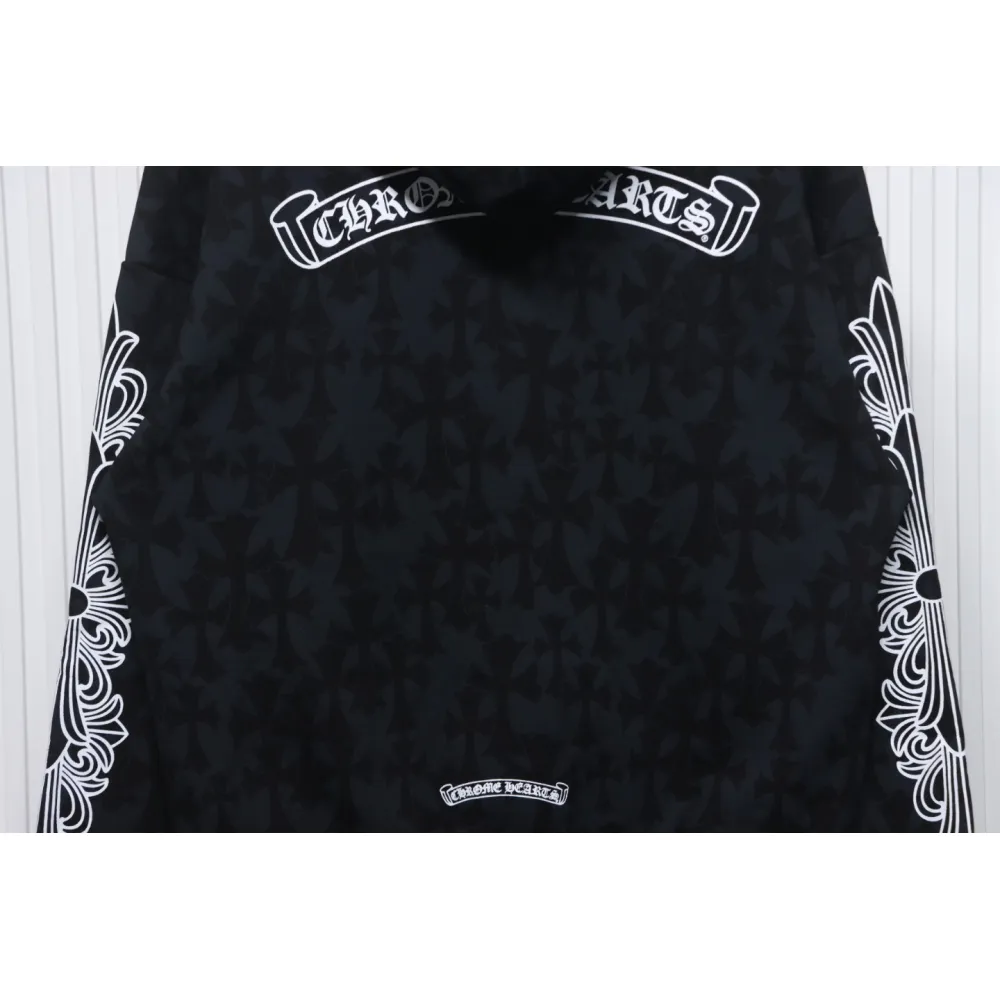 EM Sneakers Chrome Hearts Cross Flower Arm Zipper Hoodie 24SS Black