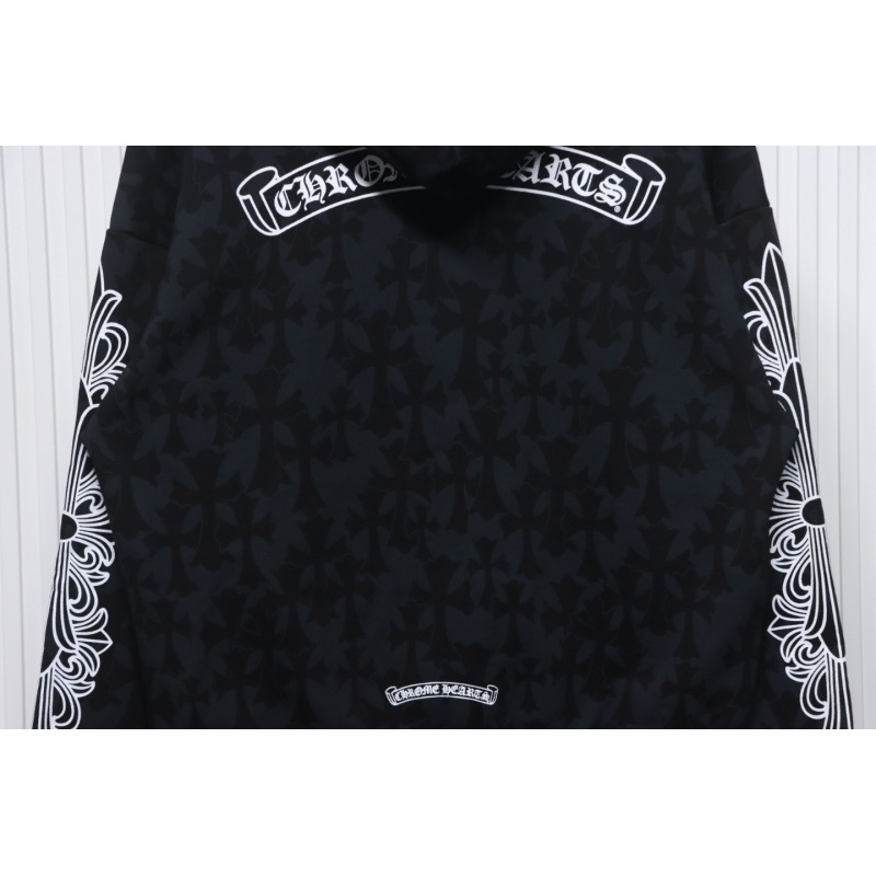 EM Sneakers Chrome Hearts Cross Flower Arm Zipper Hoodie 24SS Black