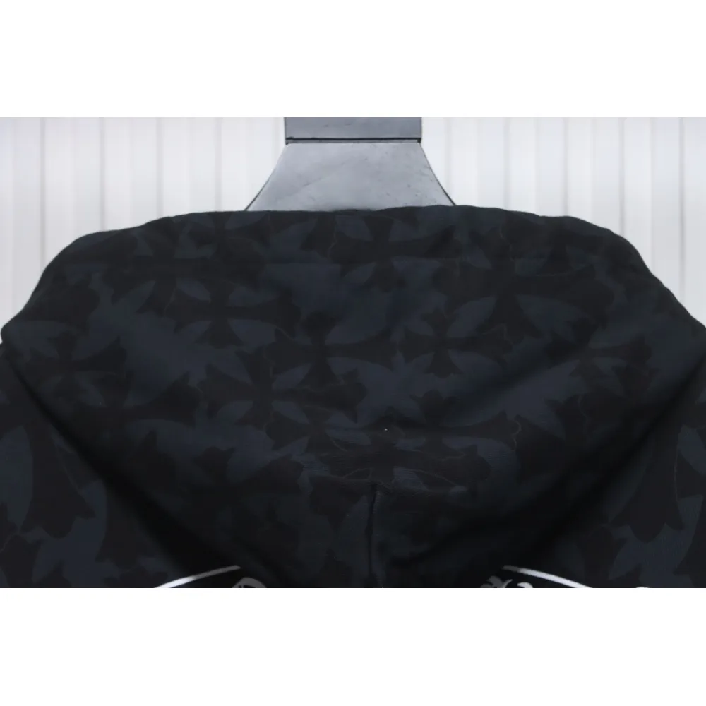 EM Sneakers Chrome Hearts Cross Flower Arm Zipper Hoodie 24SS Black