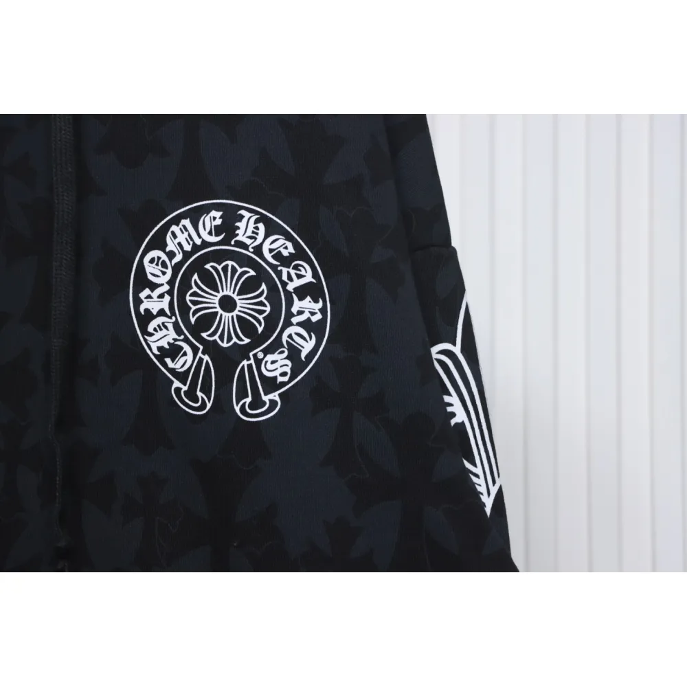 EM Sneakers Chrome Hearts Cross Flower Arm Zipper Hoodie 24SS Black