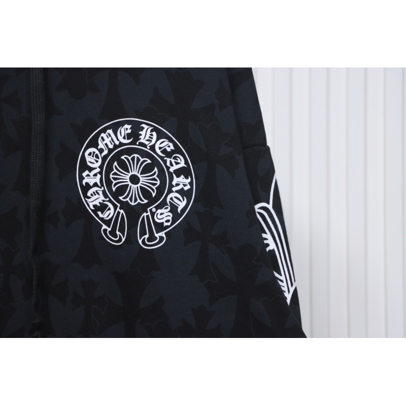 EM Sneakers Chrome Hearts Cross Flower Arm Zipper Hoodie 24SS Black
