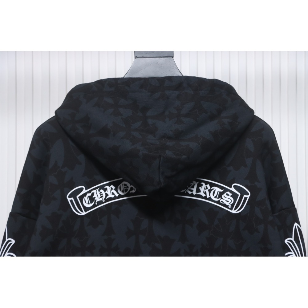 EM Sneakers Chrome Hearts Cross Flower Arm Zipper Hoodie 24SS Black