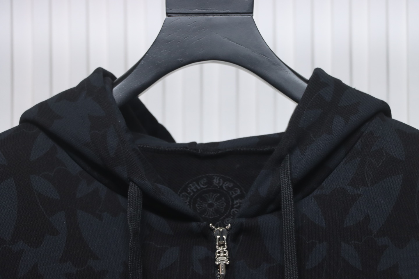 EM Sneakers Chrome Hearts Cross Flower Arm Zipper Hoodie 24SS Black