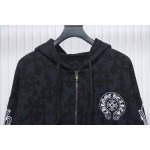 EM Sneakers Chrome Hearts Cross Flower Arm Zipper Hoodie 24SS Black