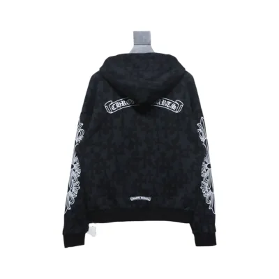 EM Sneakers Chrome Hearts Cross Flower Arm Zipper Hoodie 24SS Black 02