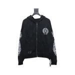 EM Sneakers Chrome Hearts Cross Flower Arm Zipper Hoodie 24SS Black