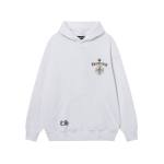 EM Sneakers Chrome Hearts Cross Sanskrit Colorful Letters Embroidery Print Hoodie Black & White