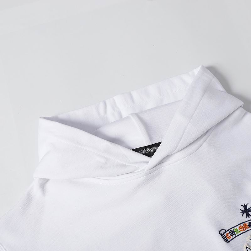 EM Sneakers Chrome Hearts Cross Sanskrit Colorful Letters Embroidery Print Hoodie Black & White