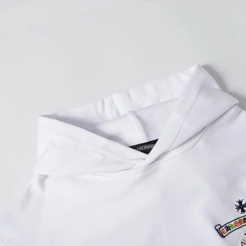 EM Sneakers Chrome Hearts Cross Sanskrit Colorful Letters Embroidery Print Hoodie Black & White