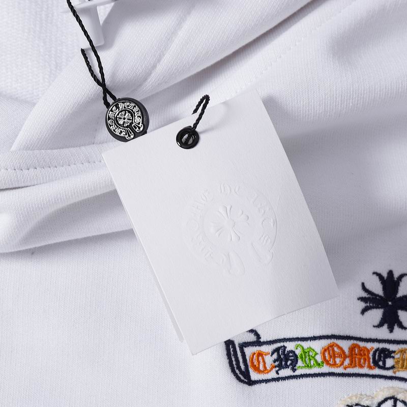 EM Sneakers Chrome Hearts Cross Sanskrit Colorful Letters Embroidery Print Hoodie Black & White