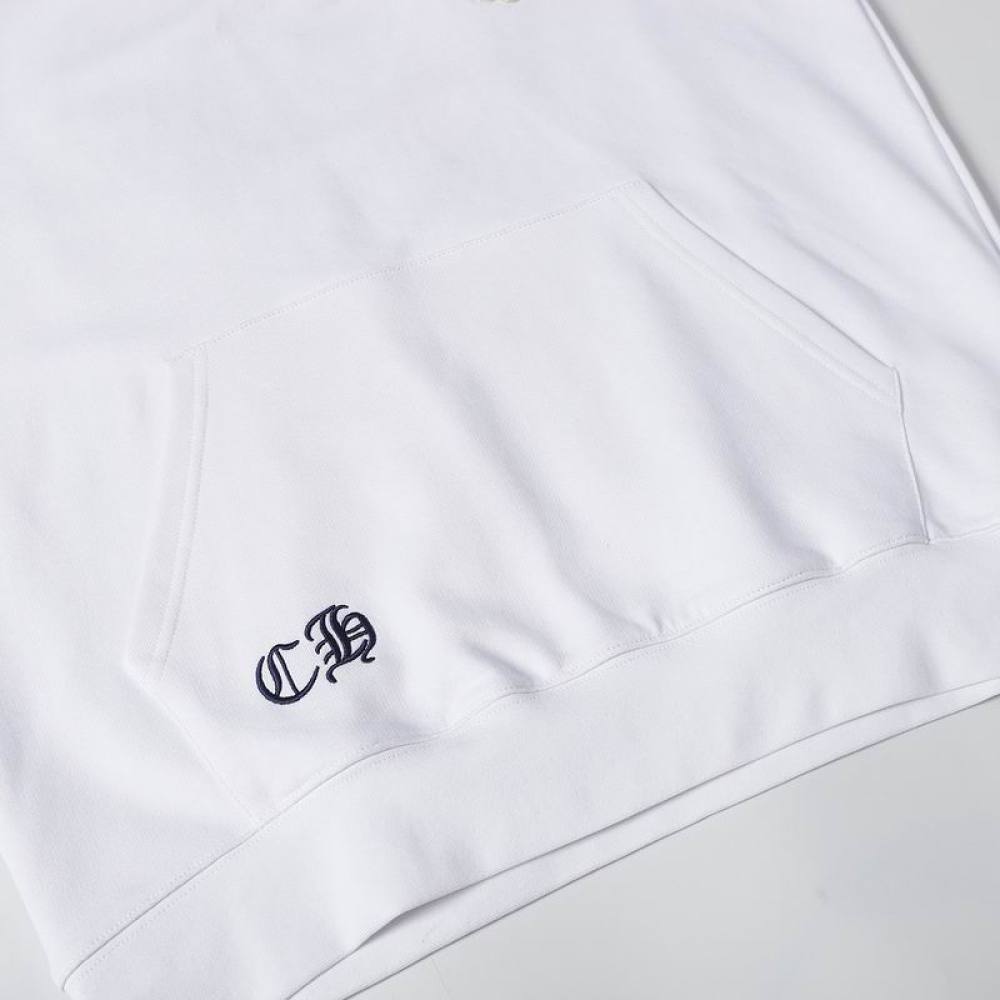 EM Sneakers Chrome Hearts Cross Sanskrit Colorful Letters Embroidery Print Hoodie Black & White