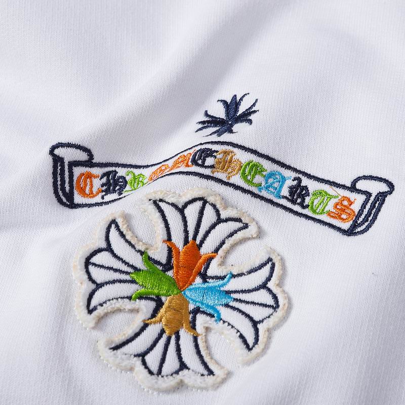 EM Sneakers Chrome Hearts Cross Sanskrit Colorful Letters Embroidery Print Hoodie Black & White