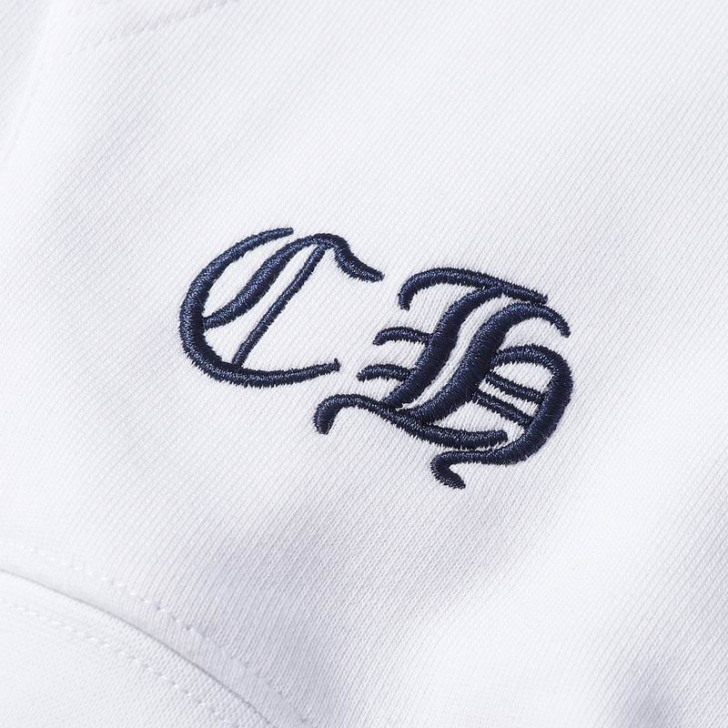 EM Sneakers Chrome Hearts Cross Sanskrit Colorful Letters Embroidery Print Hoodie Black & White