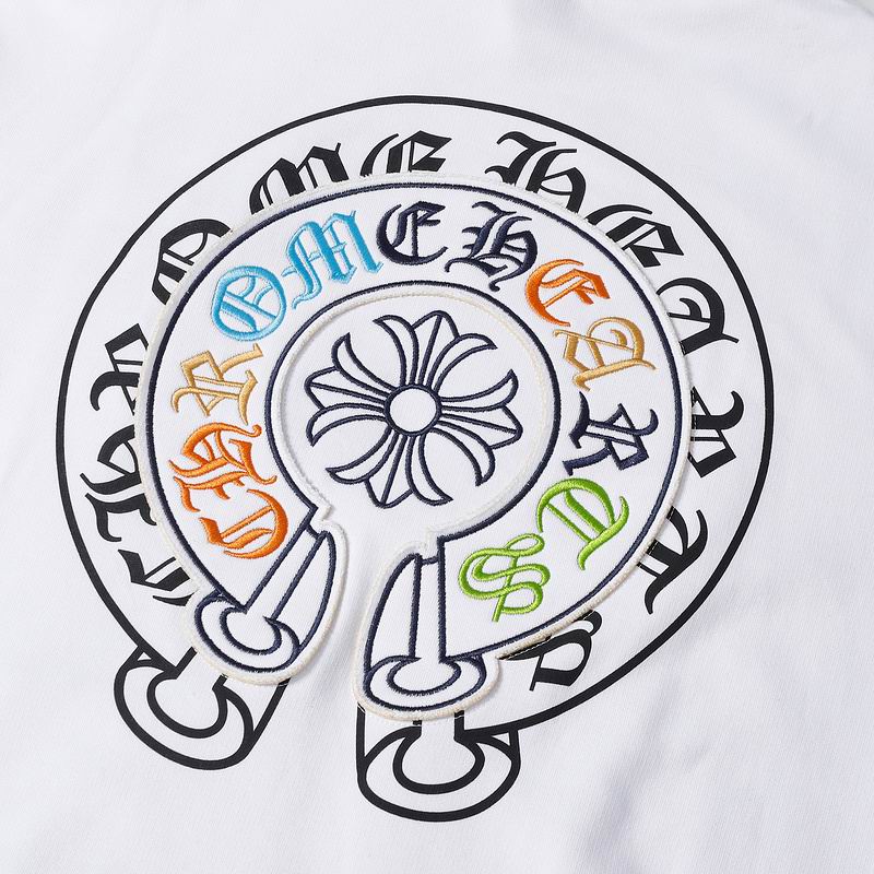 EM Sneakers Chrome Hearts Cross Sanskrit Colorful Letters Embroidery Print Hoodie Black & White