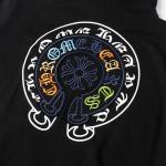 EM Sneakers Chrome Hearts Cross Sanskrit Colorful Letters Embroidery Print Hoodie Black & White