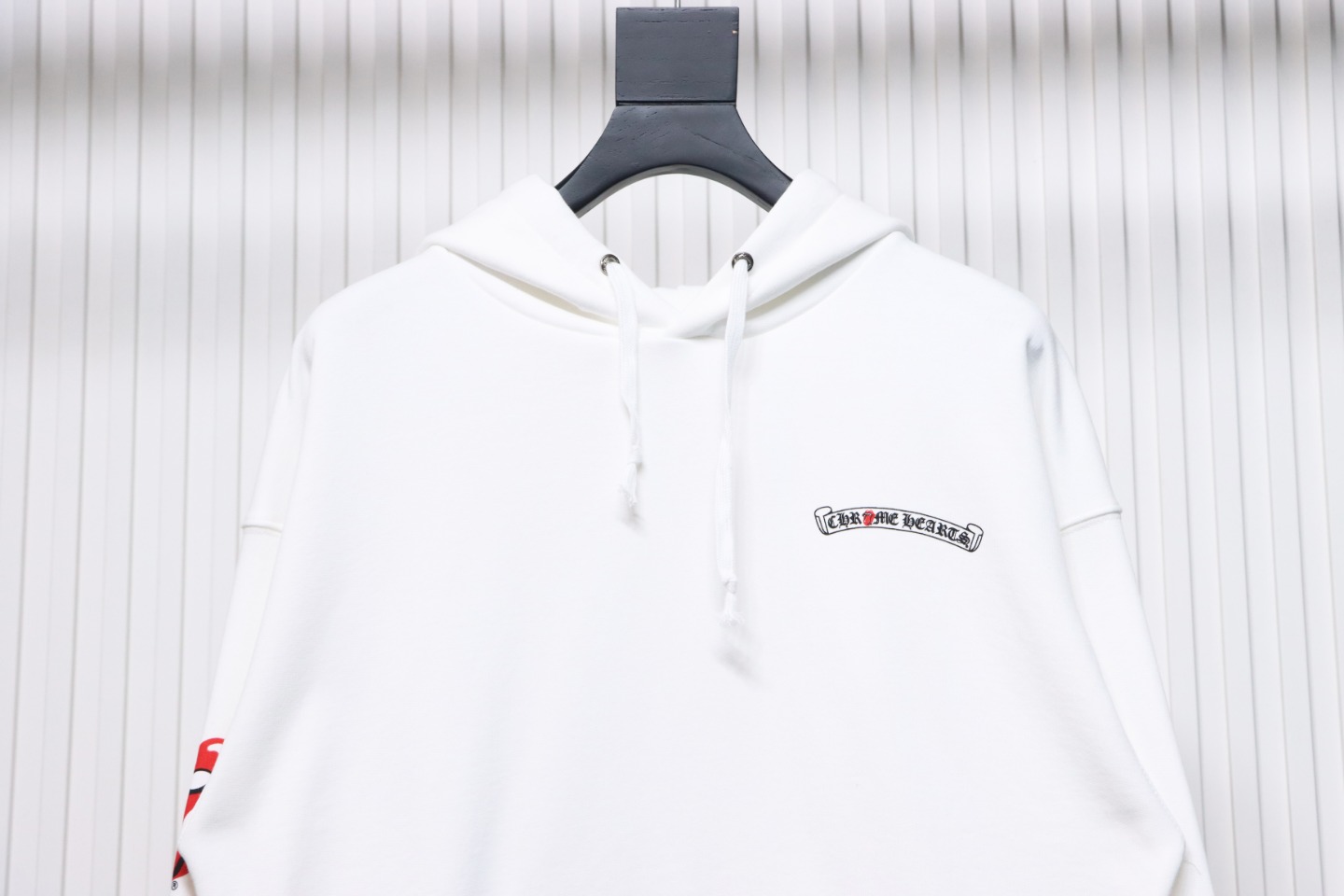 EM Sneakers Chrome Hearts Limited Edition Sanskrit Red Tongue Cross Printed Hoodie White