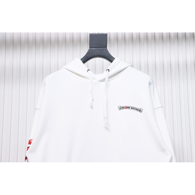 EM Sneakers Chrome Hearts Limited Edition Sanskrit Red Tongue Cross Printed Hoodie White
