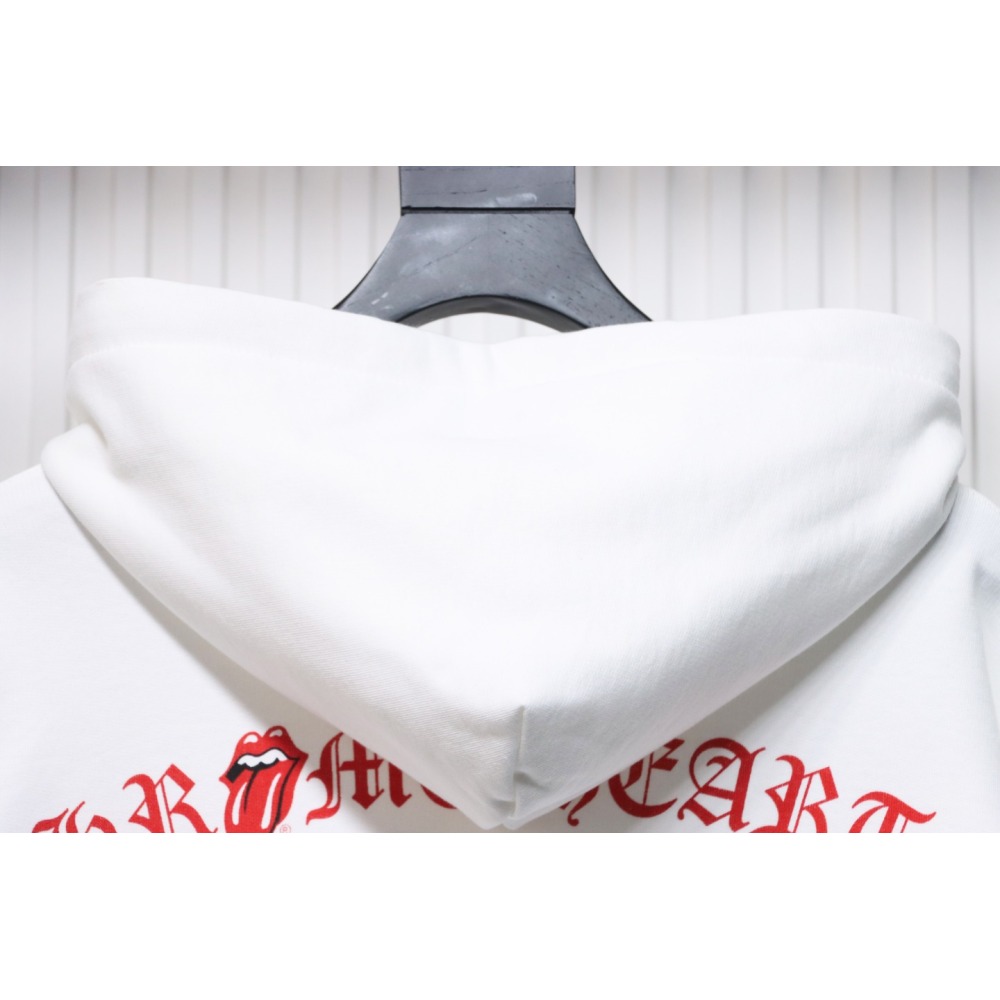 EM Sneakers Chrome Hearts Limited Edition Sanskrit Red Tongue Cross Printed Hoodie White
