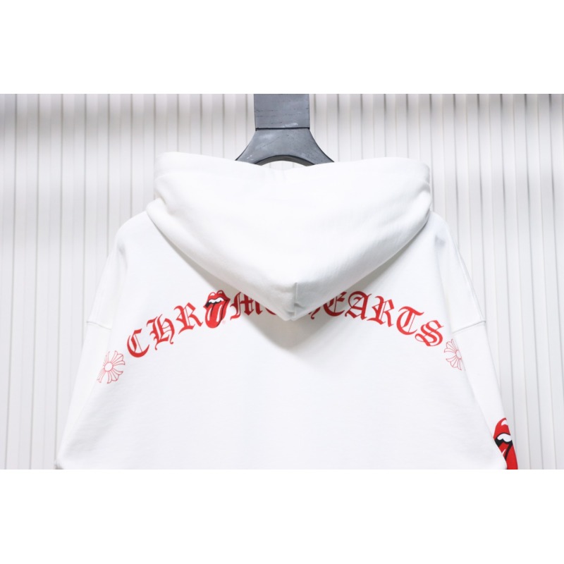 EM Sneakers Chrome Hearts Limited Edition Sanskrit Red Tongue Cross Printed Hoodie White