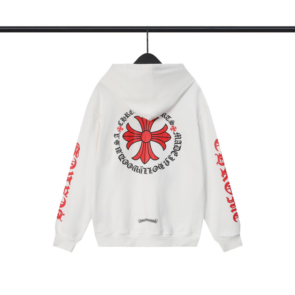 EM Sneakers Chrome Hearts Made In Hollywood Plus Cross Zip Up Hoodie Black & White