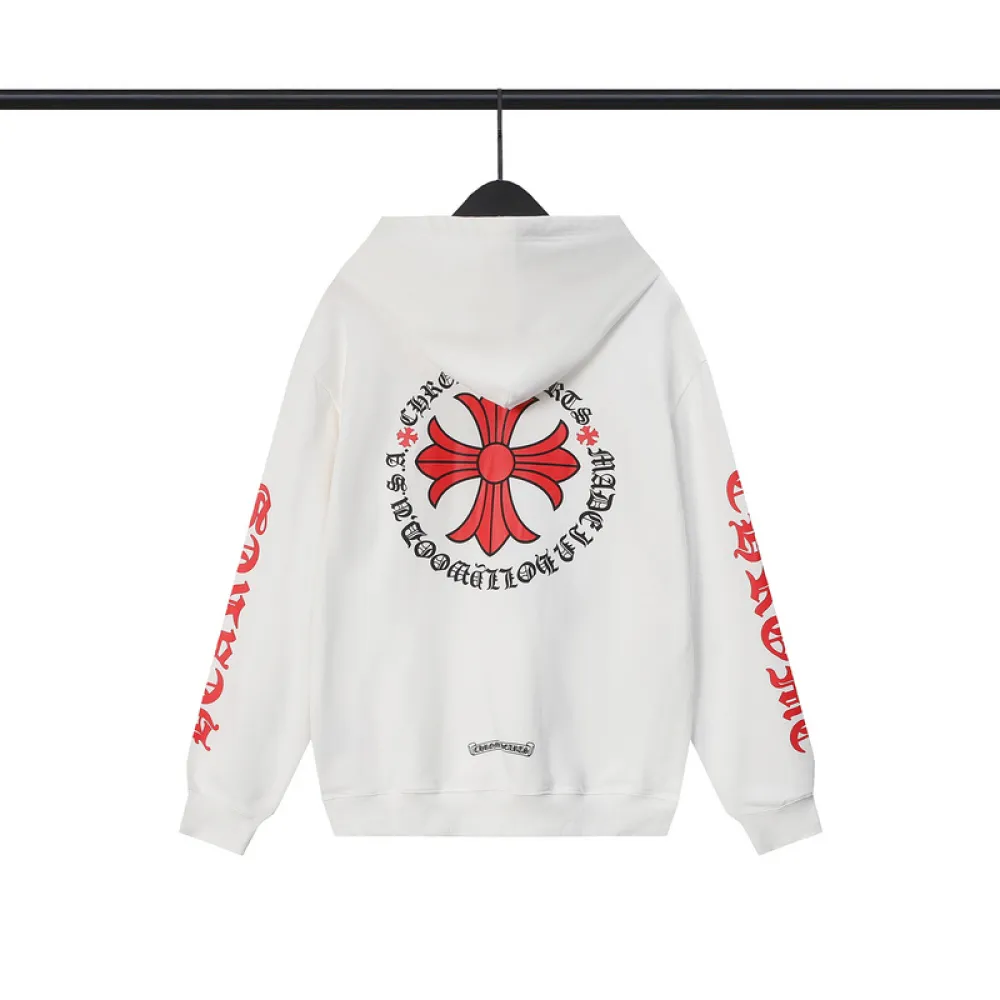 EM Sneakers Chrome Hearts Made In Hollywood Plus Cross Zip Up Hoodie Black & White