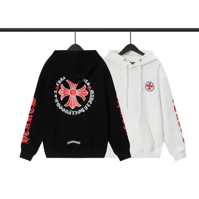 EM Sneakers Chrome Hearts Made In Hollywood Plus Cross Zip Up Hoodie Black & White 01
