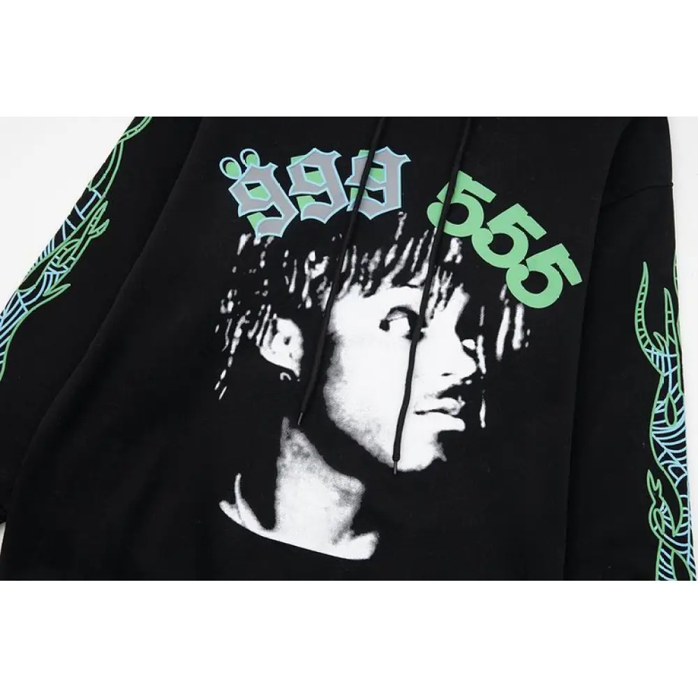 EM Sneakers  Sp5der Classic Hip Hop Logo Print Hoodie