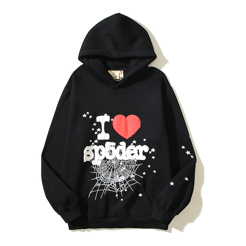 EM Sneakers Sp5der  I Heart SP5 Souvenir Hoodie Black