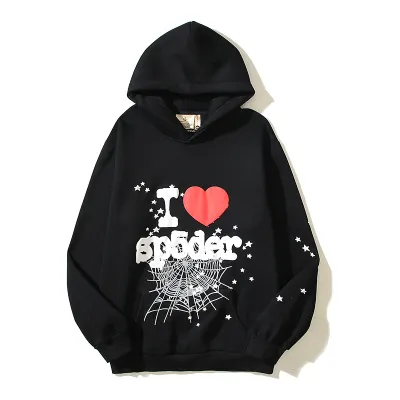 EM Sneakers Sp5der  I Heart SP5 Souvenir Hoodie Black 01