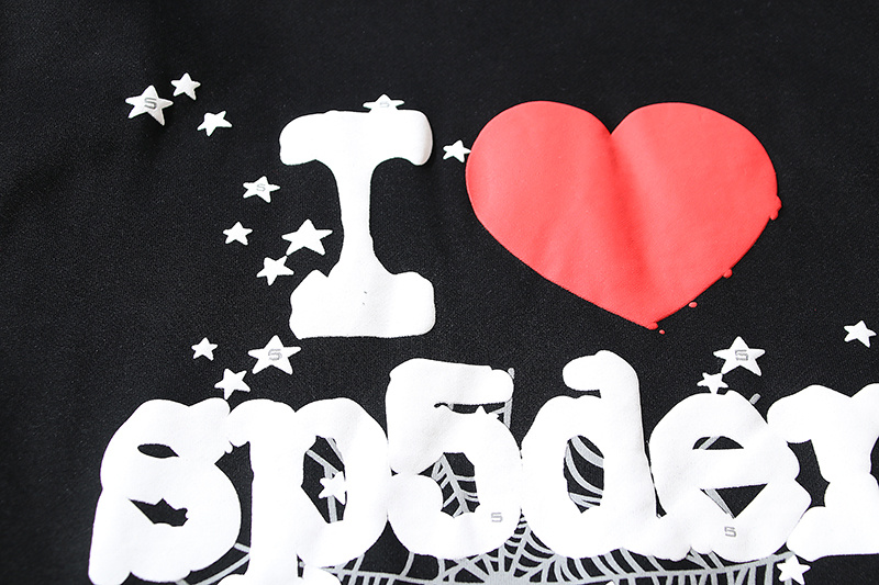 EM Sneakers Sp5der  I Heart SP5 Souvenir Hoodie Black