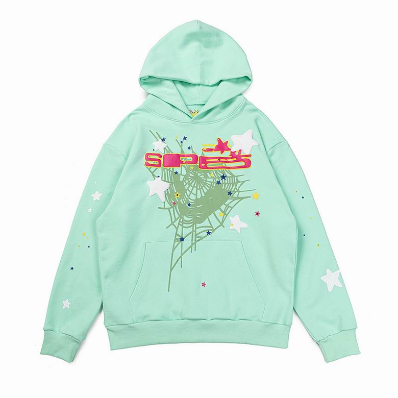 EM Sneakers Sp5der Hoodie YoungThug Web Mint Green