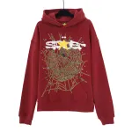 EM Sneakers Sp5der Logo Hoodie Maroon