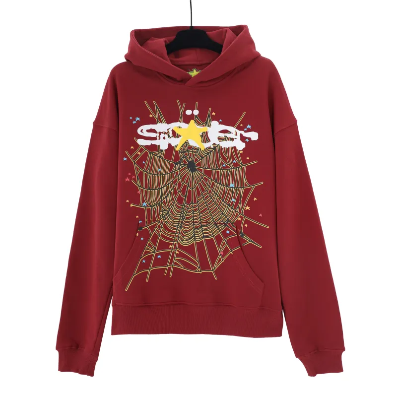 EM Sneakers Sp5der Logo Hoodie Maroon