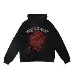 EM Sneakers Sp5der OG Rhinestone Logo Hoodie Black