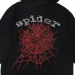 EM Sneakers Sp5der OG Rhinestone Logo Hoodie Black