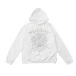EM Sneakers Sp5der OG Rhinestone Logo Hoodie White