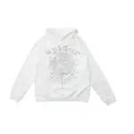 EM Sneakers Sp5der OG Rhinestone Logo Hoodie White