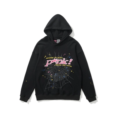 EM Sneakers Sp5der P*NK Hoodie Black 01