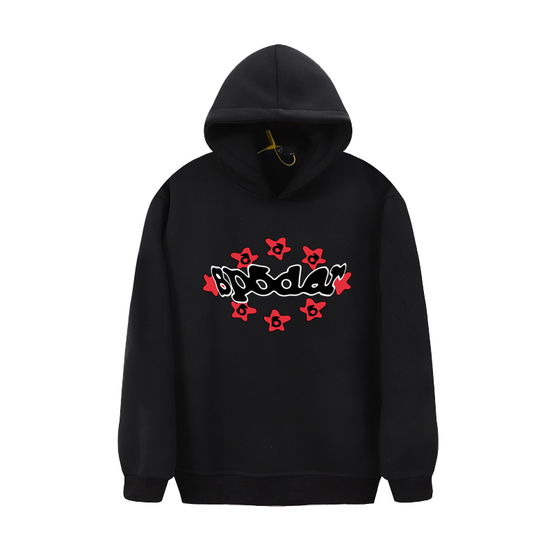 EM Sneakers Sp5der Print Floral Hoodie Black