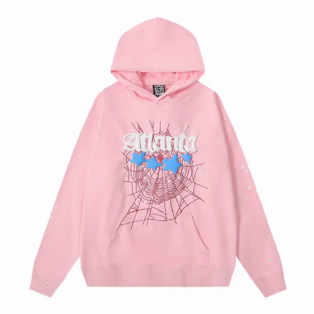 EM Sneakers Sp5der Print Gothic Atlanta Hoodie Pink
