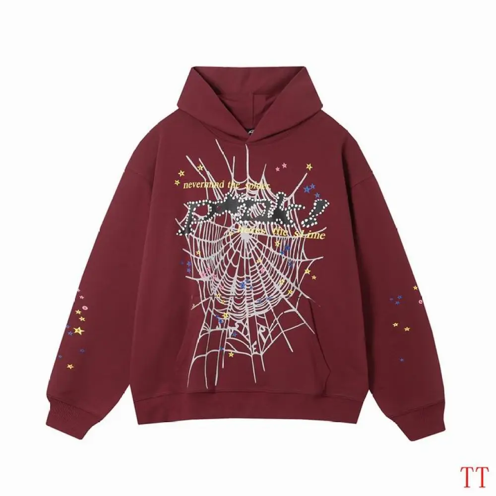 EM Sneakers Sp5der Punk Hoodie Reddish Brown