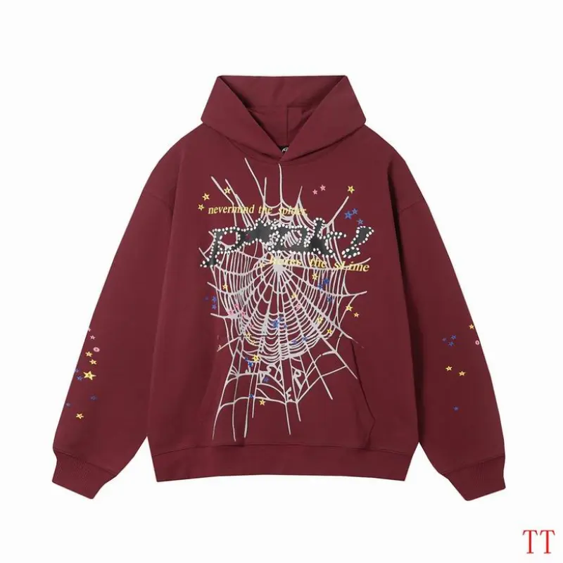 EM Sneakers Sp5der Punk Hoodie Reddish Brown