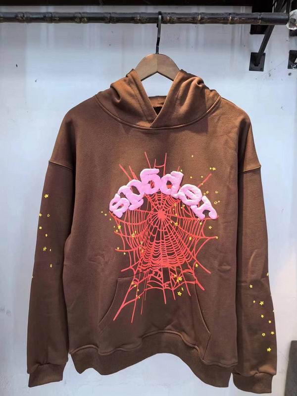 EM Sneakers Sp5der Web Print Gothic Hoodie Brown